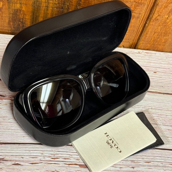 COACH HC8207-544911 Sunglasses LI634 BLACK/DARK VINTAGE TORTO Non-Polarized 57mm - Picture 6 of 8
